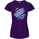 Torn Tuvalu Flag Tuvaluan Day Football Womens Petite Cut T-Shirt Purple