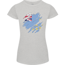 Torn Tuvalu Flag Tuvaluan Day Football Womens Petite Cut T-Shirt Sports Grey