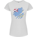 Torn Tuvalu Flag Tuvaluan Day Football Womens Petite Cut T-Shirt White