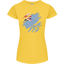 Torn Tuvalu Flag Tuvaluan Day Football Womens Petite Cut T-Shirt Yellow