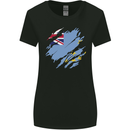 Torn Tuvalu Flag Tuvaluan Day Football Womens Wider Cut T-Shirt Black