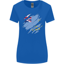 Torn Tuvalu Flag Tuvaluan Day Football Womens Wider Cut T-Shirt Royal Blue