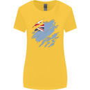 Torn Tuvalu Flag Tuvaluan Day Football Womens Wider Cut T-Shirt Yellow