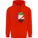 Torn UAE Flag Day Emirati Day Football Childrens Kids Hoodie Bright Red