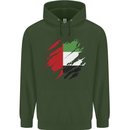 Torn UAE Flag Day Emirati Day Football Childrens Kids Hoodie Forest Green