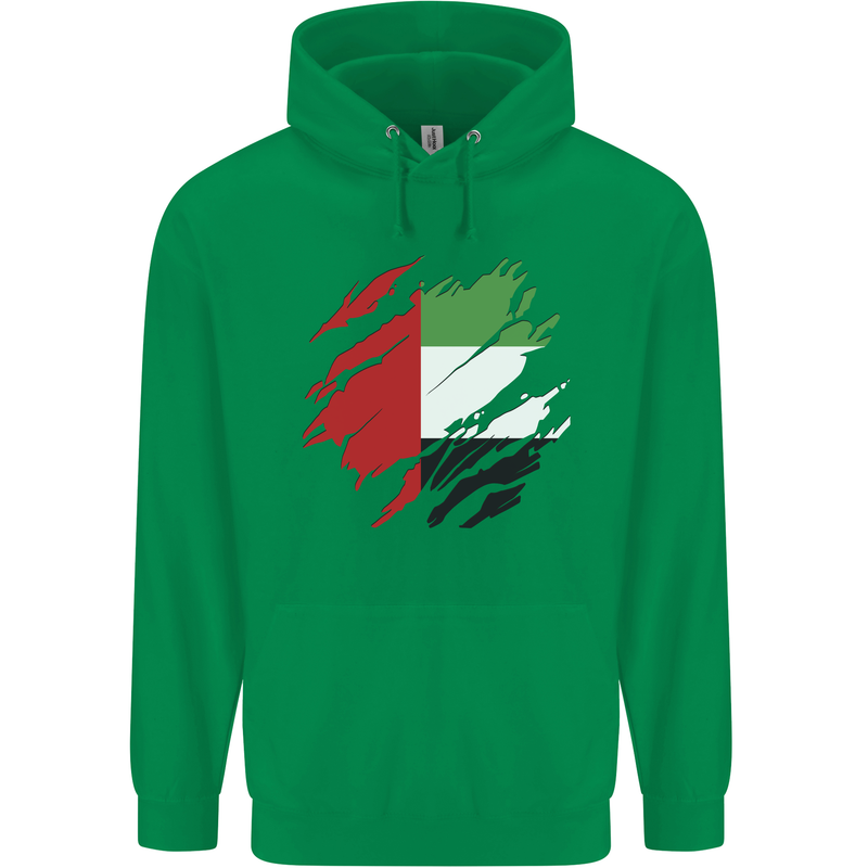 Torn UAE Flag Day Emirati Day Football Childrens Kids Hoodie Irish Green