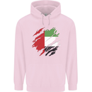 Torn UAE Flag Day Emirati Day Football Childrens Kids Hoodie Light Pink