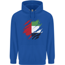 Torn UAE Flag Day Emirati Day Football Childrens Kids Hoodie Royal Blue