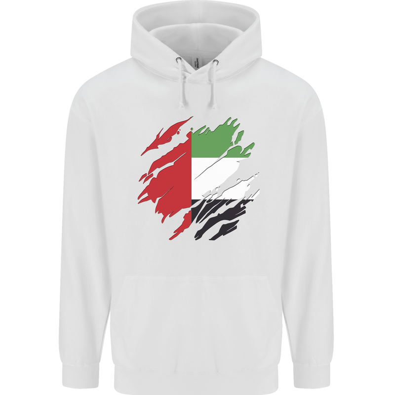 Torn UAE Flag Day Emirati Day Football Childrens Kids Hoodie White