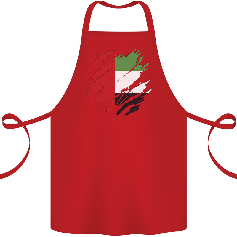Torn UAE Flag Day Emirati Day Football Cotton Apron 100% Organic Red
