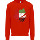Torn UAE Flag Day Emirati Day Football Kids Sweatshirt Jumper Bright Red