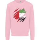 Torn UAE Flag Day Emirati Day Football Kids Sweatshirt Jumper Light Pink