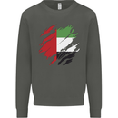 Torn UAE Flag Day Emirati Day Football Kids Sweatshirt Jumper Storm Grey