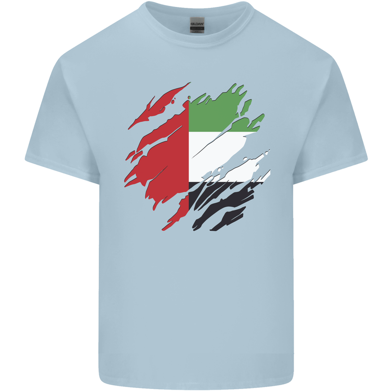 Torn UAE Flag Day Emirati Day Football Kids T-Shirt Childrens Light Blue