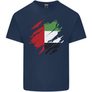 Torn UAE Flag Day Emirati Day Football Kids T-Shirt Childrens Navy Blue