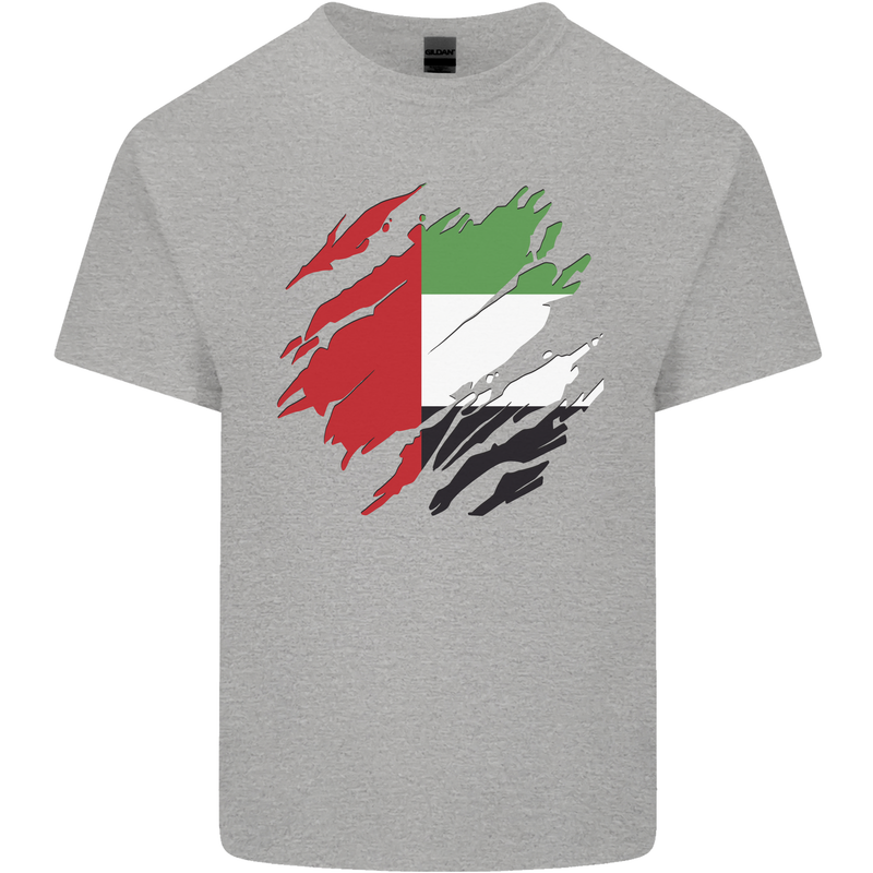Torn UAE Flag Day Emirati Day Football Kids T-Shirt Childrens Sports Grey