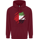 Torn UAE Flag Day Emirati Day Football Mens 80% Cotton Hoodie Maroon