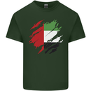 Torn UAE Flag Day Emirati Day Football Mens Cotton T-Shirt Tee Top Forest Green