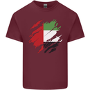 Torn UAE Flag Day Emirati Day Football Mens Cotton T-Shirt Tee Top Maroon
