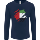 Torn UAE Flag Day Emirati Day Football Mens Long Sleeve T-Shirt Navy Blue