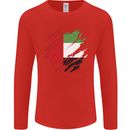 Torn UAE Flag Day Emirati Day Football Mens Long Sleeve T-Shirt Red