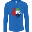 Torn UAE Flag Day Emirati Day Football Mens Long Sleeve T-Shirt Royal Blue
