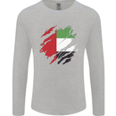 Torn UAE Flag Day Emirati Day Football Mens Long Sleeve T-Shirt Sports Grey