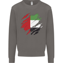 Torn UAE Flag Day Emirati Day Football Mens Sweatshirt Jumper Charcoal