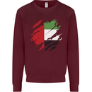 Torn UAE Flag Day Emirati Day Football Mens Sweatshirt Jumper Maroon