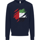 Torn UAE Flag Day Emirati Day Football Mens Sweatshirt Jumper Navy Blue