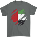 Torn UAE Flag Day Emirati Day Football Mens T-Shirt 100% Cotton Charcoal