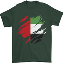 Torn UAE Flag Day Emirati Day Football Mens T-Shirt 100% Cotton Forest Green