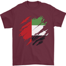 Torn UAE Flag Day Emirati Day Football Mens T-Shirt 100% Cotton Maroon