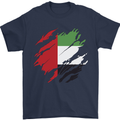 Torn UAE Flag Day Emirati Day Football Mens T-Shirt 100% Cotton Navy Blue