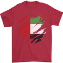 Torn UAE Flag Day Emirati Day Football Mens T-Shirt 100% Cotton Red