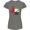 Torn UAE Flag Day Emirati Day Football Womens Petite Cut T-Shirt Charcoal