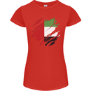 Torn UAE Flag Day Emirati Day Football Womens Petite Cut T-Shirt Red