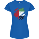 Torn UAE Flag Day Emirati Day Football Womens Petite Cut T-Shirt Royal Blue