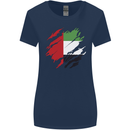 Torn UAE Flag Day Emirati Day Football Womens Wider Cut T-Shirt Navy Blue