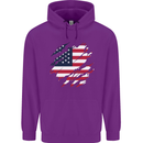 Torn USA Flag Independance Day Football Childrens Kids Hoodie Purple