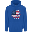 Torn USA Flag Independance Day Football Childrens Kids Hoodie Royal Blue