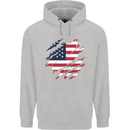 Torn USA Flag Independance Day Football Childrens Kids Hoodie Sports Grey