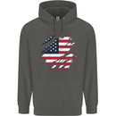Torn USA Flag Independance Day Football Childrens Kids Hoodie Storm Grey
