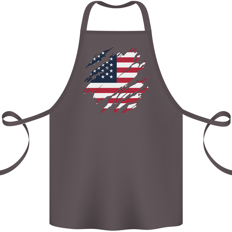 Torn USA Flag Independance Day Football Cotton Apron 100% Organic Dark Grey