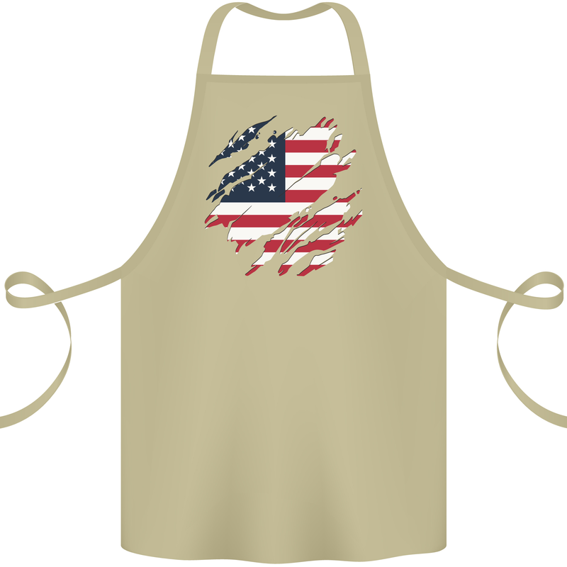 Torn USA Flag Independance Day Football Cotton Apron 100% Organic Khaki