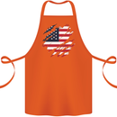 Torn USA Flag Independance Day Football Cotton Apron 100% Organic Orange