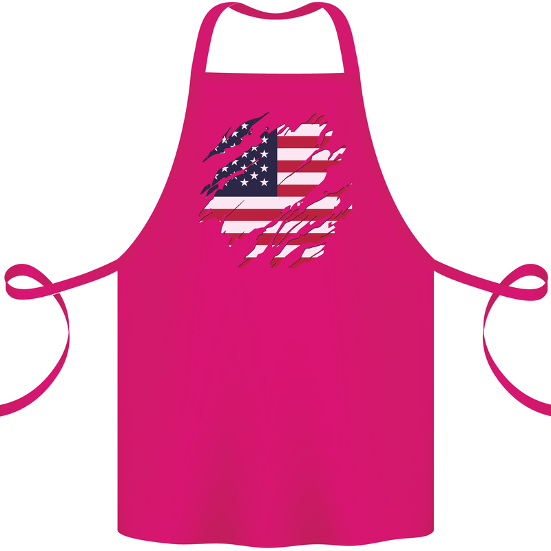 Torn USA Flag Independance Day Football Cotton Apron 100% Organic Pink
