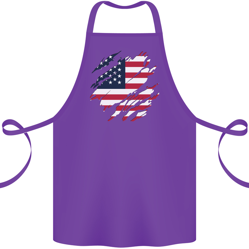 Torn USA Flag Independance Day Football Cotton Apron 100% Organic Purple