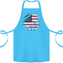 Torn USA Flag Independance Day Football Cotton Apron 100% Organic Turquoise
