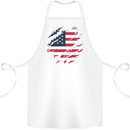 Torn USA Flag Independance Day Football Cotton Apron 100% Organic White